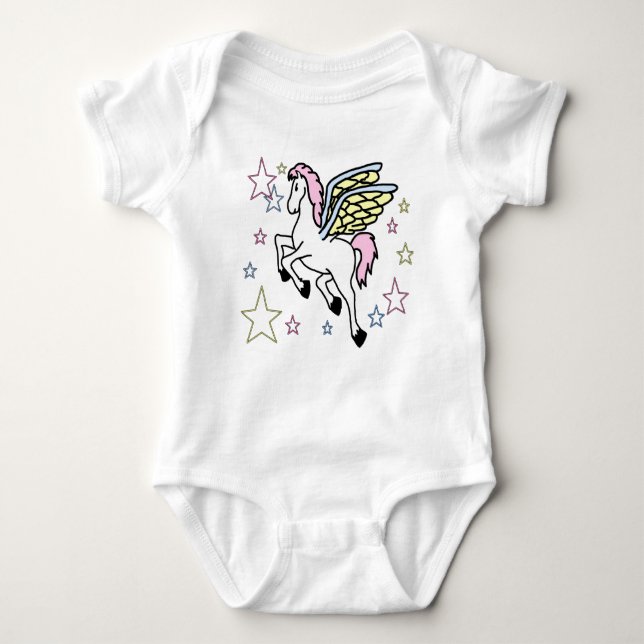 Pegasus and Stars Baby Bodysuit (Front)