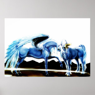 Pegasus And Unicorn Poster