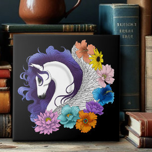 Pegasus Black Floral Ceramic Tile