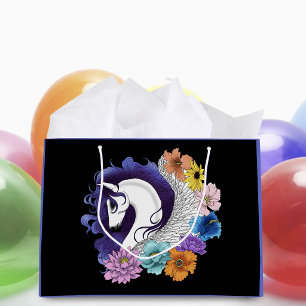 Pegasus Black Floral Large Gift Bag