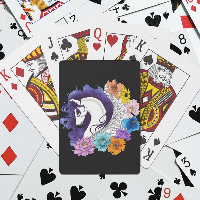 Pegasus Black Floral Playing Cards (Creator Uploaded)