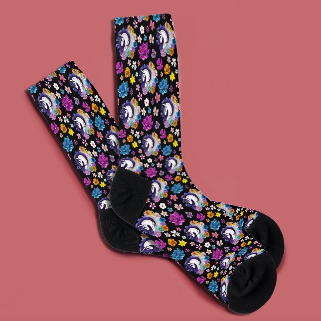 Pegasus Black Floral Socks (Creator Uploaded)