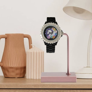 Pegasus Black Floral Watch