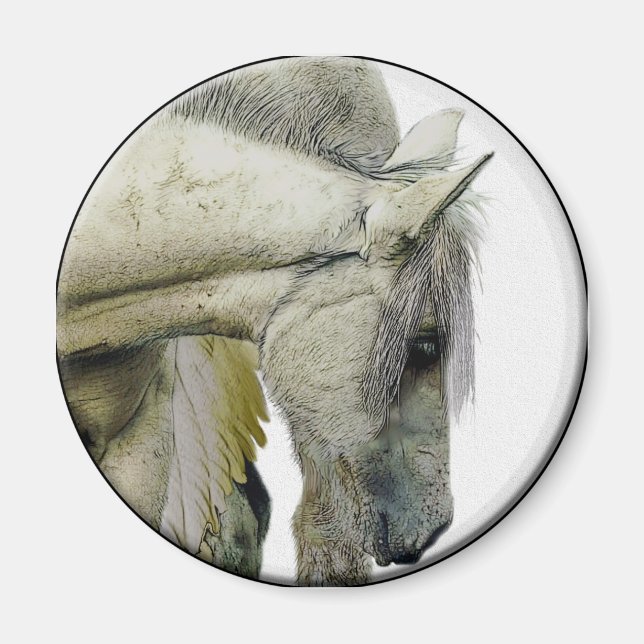 "Pegasus Child" Round Magnet (Front)