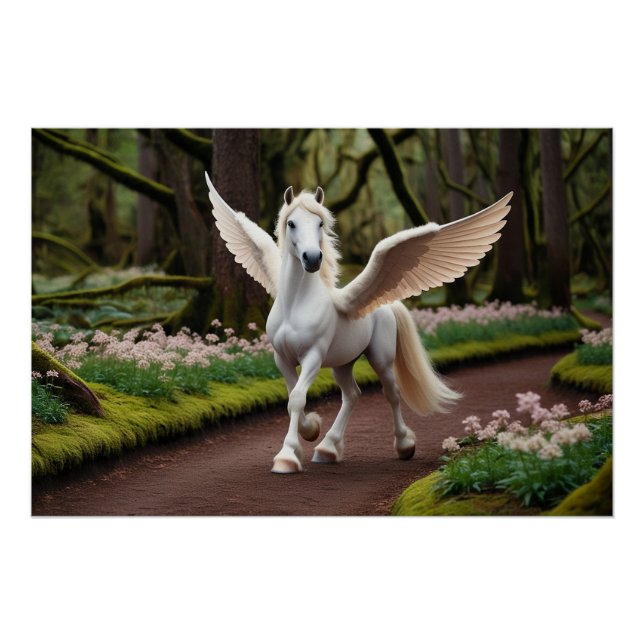 Pegasus Filly on Forest Walk Poster (Front)