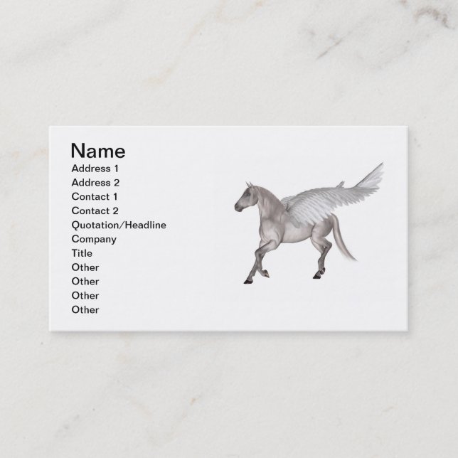 Pegasus Galloping through Storm Clouds Business Card (Front)