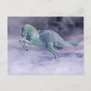 Pegasus Galloping through Storm Clouds Postcard