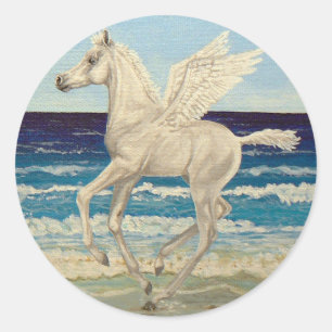 Pegasus Horse Baby on Beach Fantasy stickers