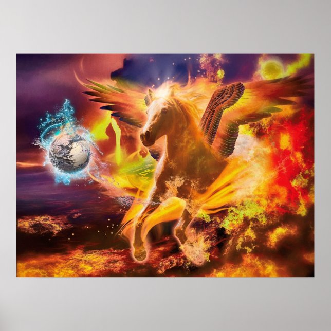 PEGASUS HORSE DESTROYS THE KRAKEN POSTER (Front)