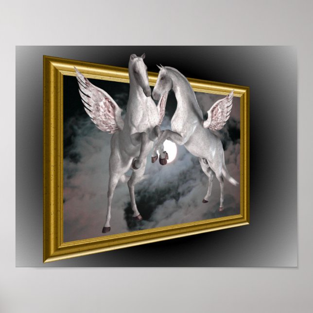 Pegasus Horses Out Of Bounds Fantasy Art Poster (Front)