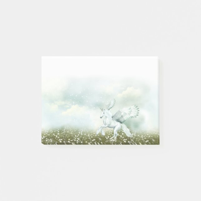 Pegasus in daisies post-it notes (Front)