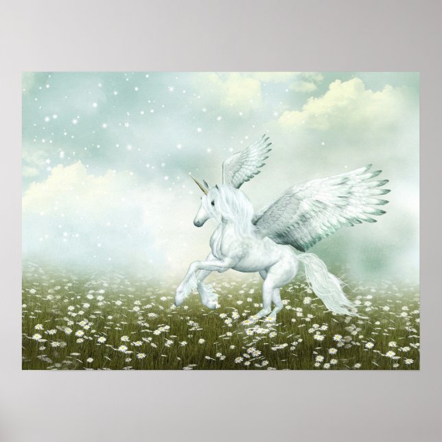 Pegasus in daisies poster (Front)