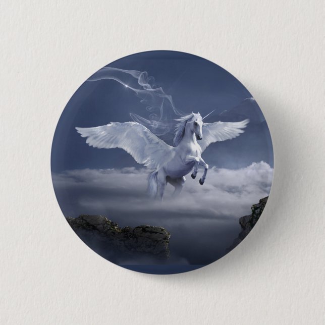 Pegasus in Flight  6 Cm Round Badge (Front)