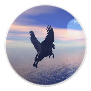 Pegasus In Moonlight Ceramic Knob