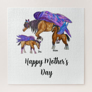 Pegasus mom with two babies for Mother’s Day Jigsaw Puzzle