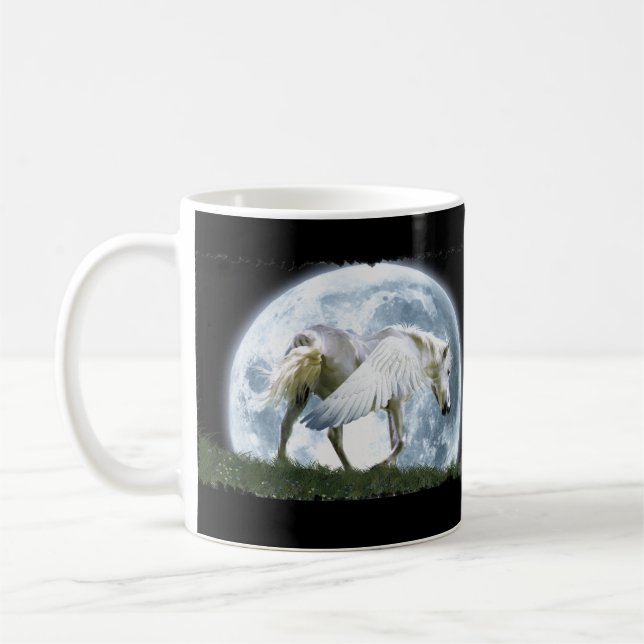 Pegasus & Moon Fantasy Art Drinking Mug (Left)