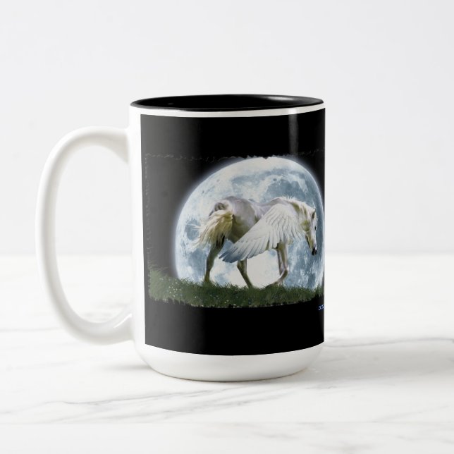 Pegasus & Moon Fantasy Art Drinking Mug (Left)