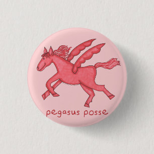Pegasus Posse 1-1/4" Round 3 Cm Round Badge