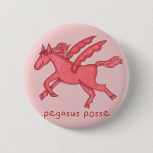 Pegasus Posse 2-1/4" Round 6 Cm Round Badge