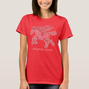 Pegasus Posse Deep Red Women's Basic T-shirt