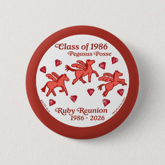 Pegasus Posse Ruby Reunion 6 Cm Round Badge