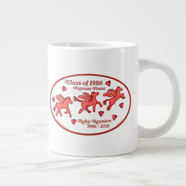 Pegasus Posse Ruby Reunion Large Coffee Mug (Right)