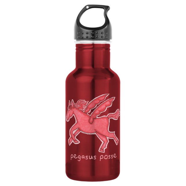 Pegasus Posse Water Bottle (Red) (Front)