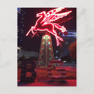 Pegasus Red Flying Horse in Dallas Postcard