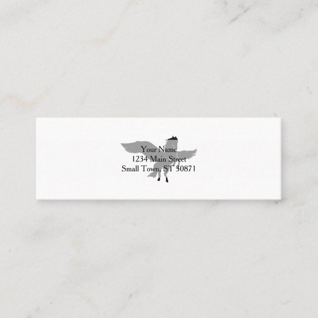 Pegasus silhouette - Choose background color Mini Business Card (Front)