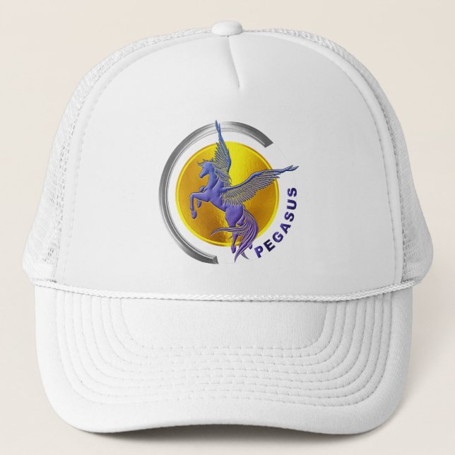 Pegasus Silver Arc with Golden Sun Trucker Hat (Front)