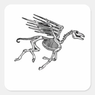 Pegasus Skeleton on Women's Plus Square Sticker