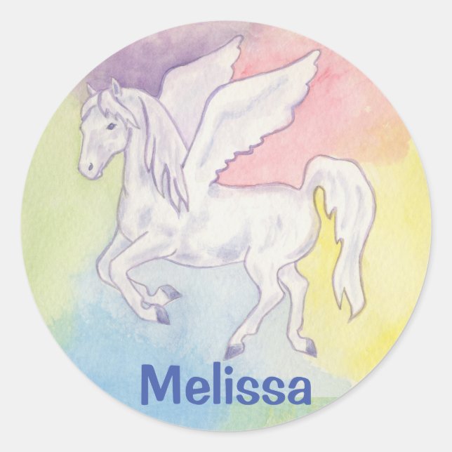 Pegasus sticker with child's name (Front)