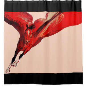 Pegasus the flying horse print shower curtain