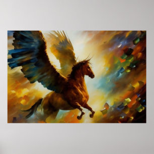 Pegasus the Greek mythological horse modern  Poster
