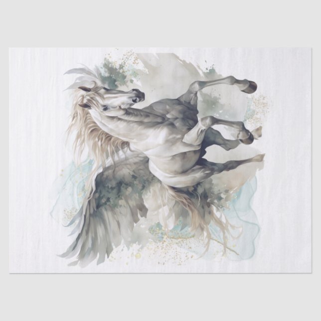 Pegasus Watercolor Decoupage Tissue Paper (Front)