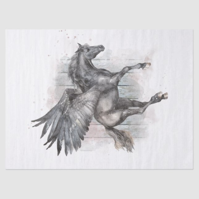 Pegasus Watercolor Decoupage Tissue Paper (Front)