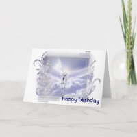 Pegasus White Horse Happy Birthday Greeting Card