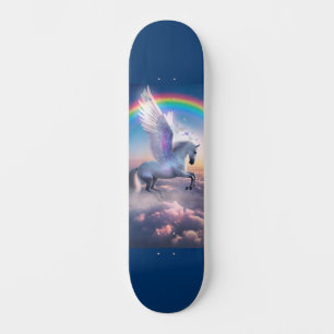 Pegasus with Rainbow Skateboard