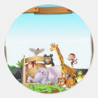 PEGATINA ANIMALES DE LA SELVA CLASSIC ROUND STICKER