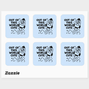 Pegatina cohete kawaii – Out of this world cute Square Sticker
