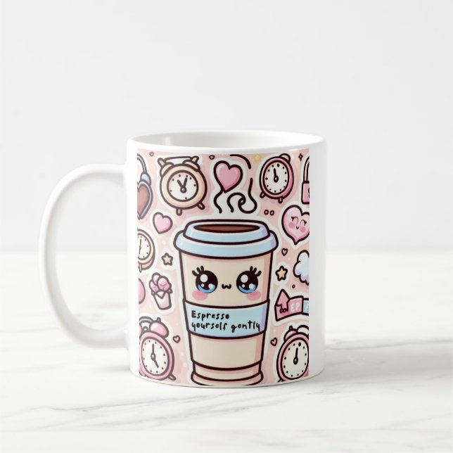 Pegatina de vinilo con forma personalizada coffee mug (Left)