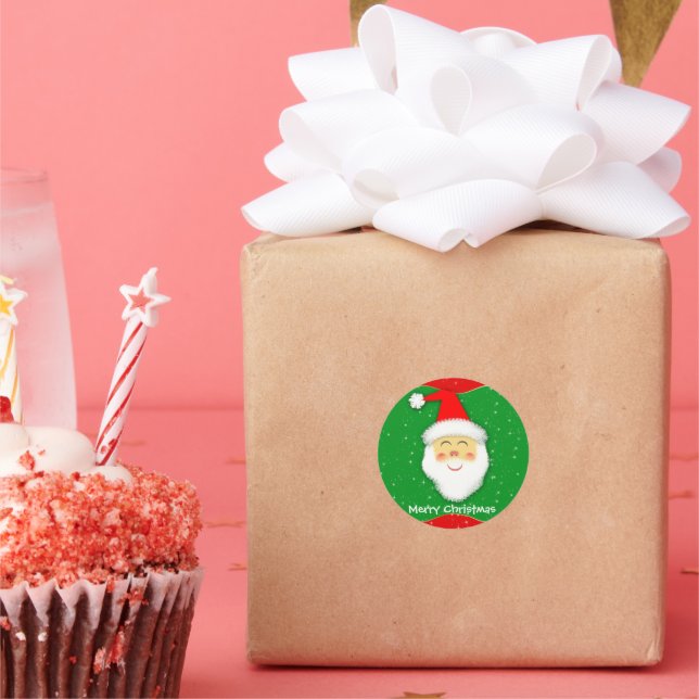 Pegatina Redonda - Santa Claus Classic Round Sticker (Party)