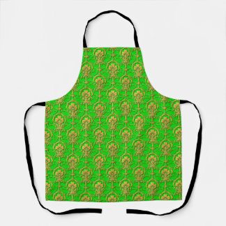 Peggy Ann All Over Gold Green St Patrick's Apron