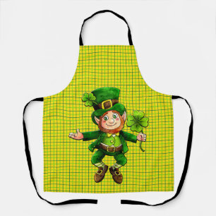 Peggy Ann All Over Gold Plaid St Patrick's Apron