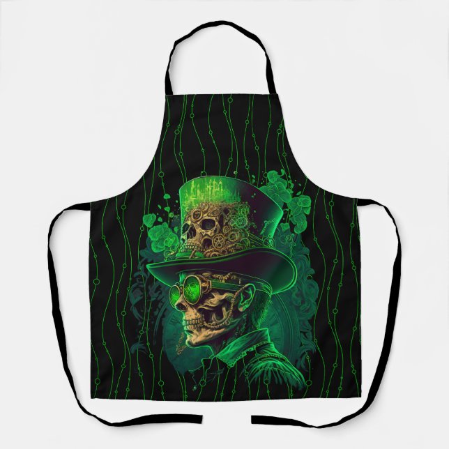 Peggy Ann All Over Skeleton St Patrick's Apron (Front)