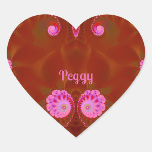 PEGGY COOL! ~ PINK SPIN ~ Bright Design ~ Heart Sticker