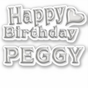 Peggy Happy Birthday silver Sticker