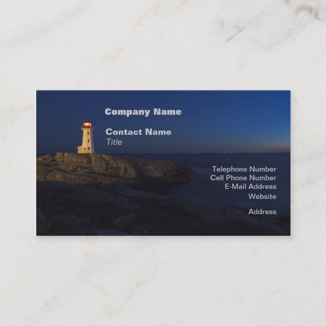 Peggy's Cove Lighthouse Business Cards (Front)