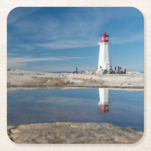 Peggy'S Cove Lighthouse Canada Square Paper Coaster