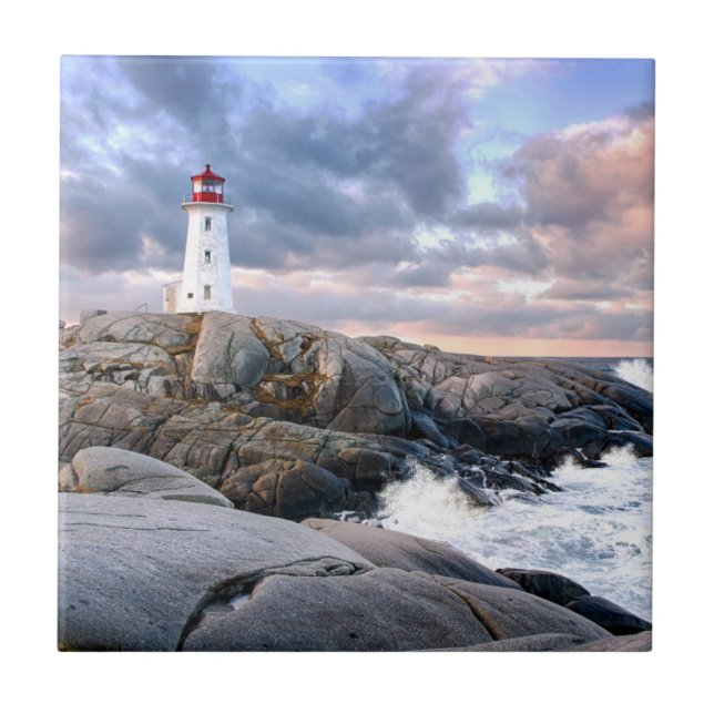 Peggy's Cove Lighthouse Ceramic Tile (Front)